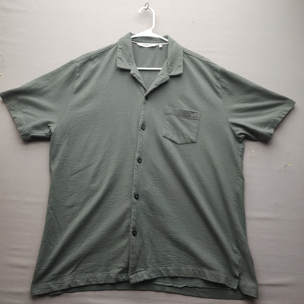 Kenneth Cole Men's Shirt Green Casual Button Up Short Sleeve XxL